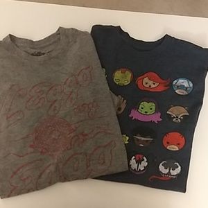 Lot of 2 GraphicT-shirtsEggos & Marvel Superheroes